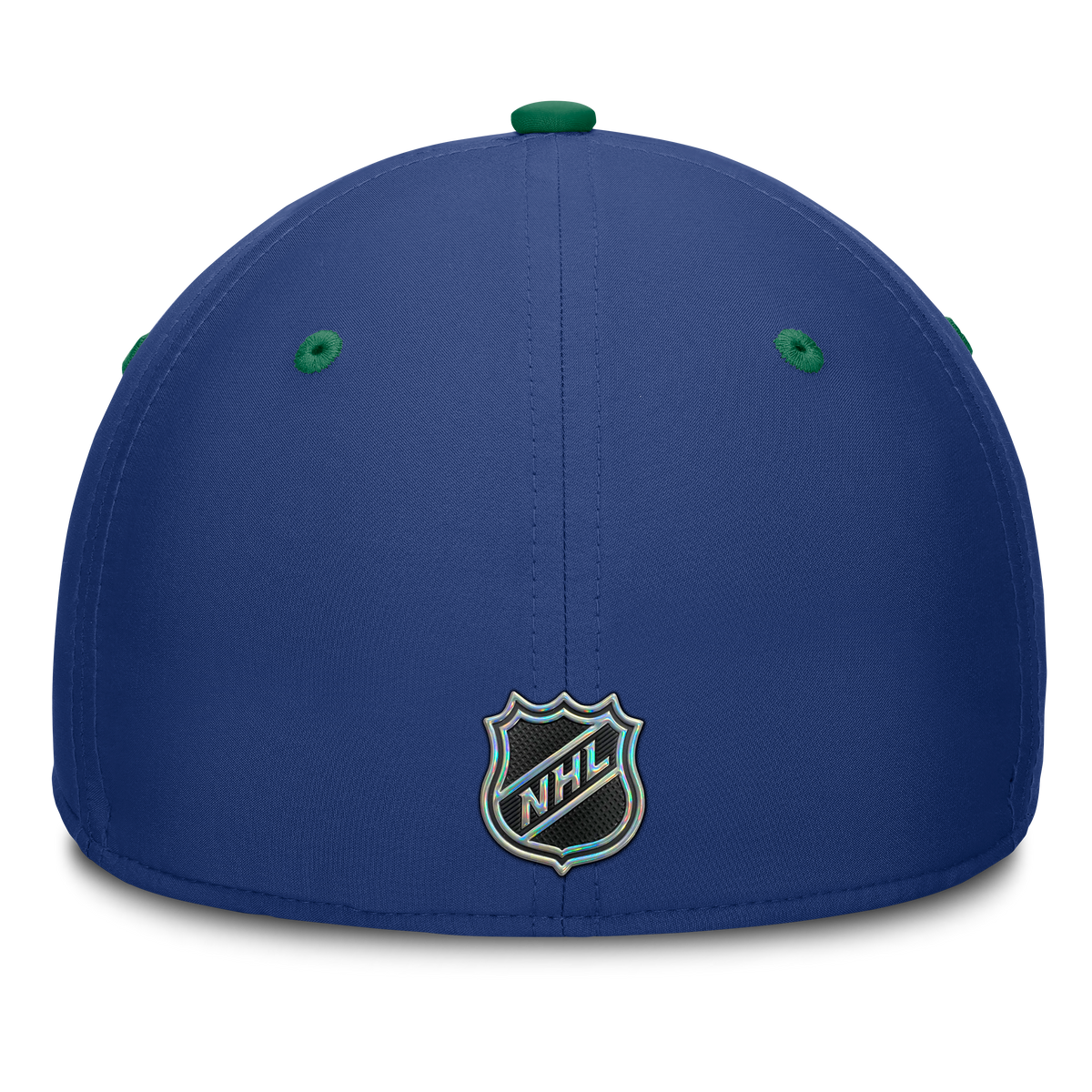 Vancouver Canucks NHL Fanatics Branded Men Royal Blue/Green Authentic Pro Rink Stretch Fit Hat product image 2, provided for