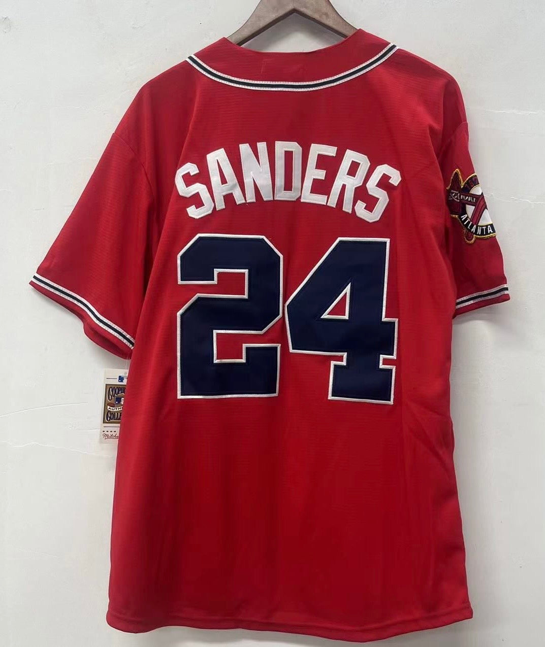 Deion Sanders Atlanta Braves 1992 Mitchell & Ness Jersey red product image 1
