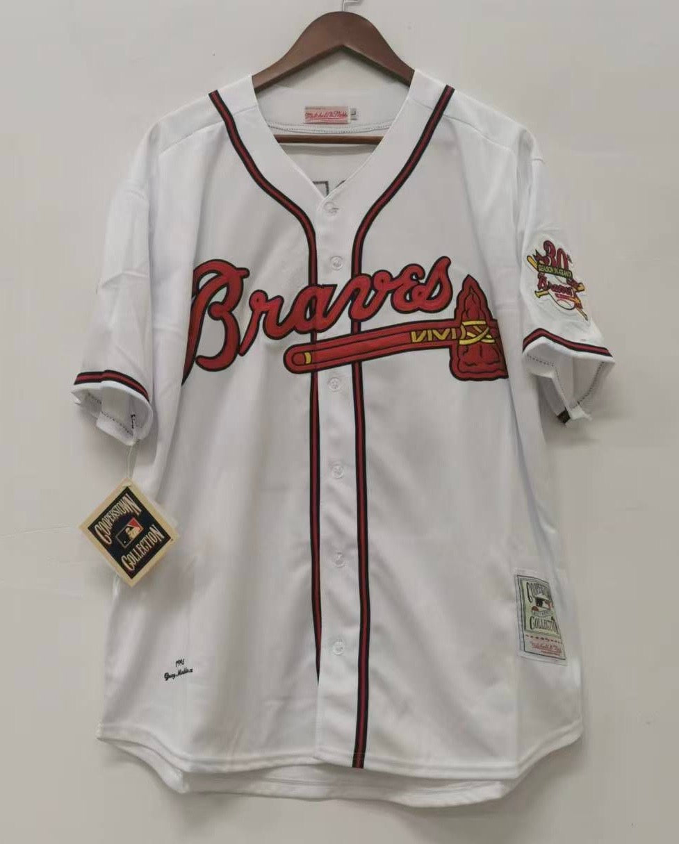 John Smoltz Atlanta Braves 1995 Mitchell & Ness Jersey white product image 2
