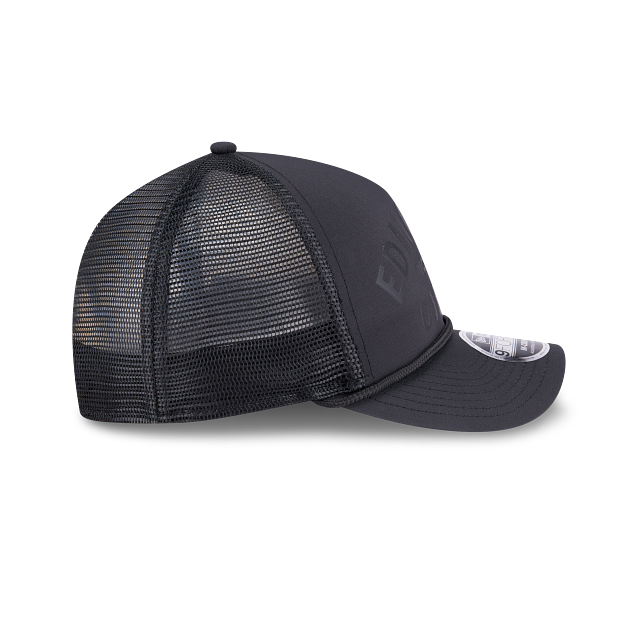 Edmonton Oilers NHL New Era Men Black 9FORTY M-Crown A-Frame Minimalist Trucker Hat product image 6, provided for visual