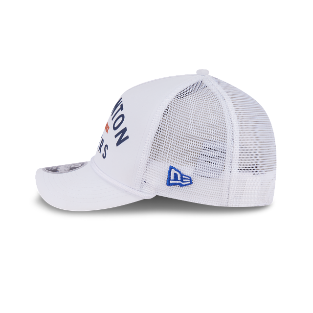 Edmonton Oilers NHL New Era Men White 9FORTY M-Crown A-Frame Minimalist Trucker Hat product image 7, provided for visual