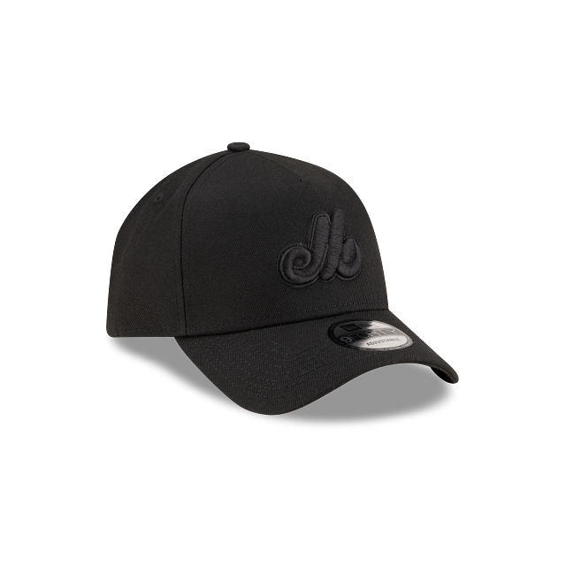 Montreal Expos MLB New Era Men Black on Black 9Forty A-Frame Snapback product image 6, provided for visual reference and