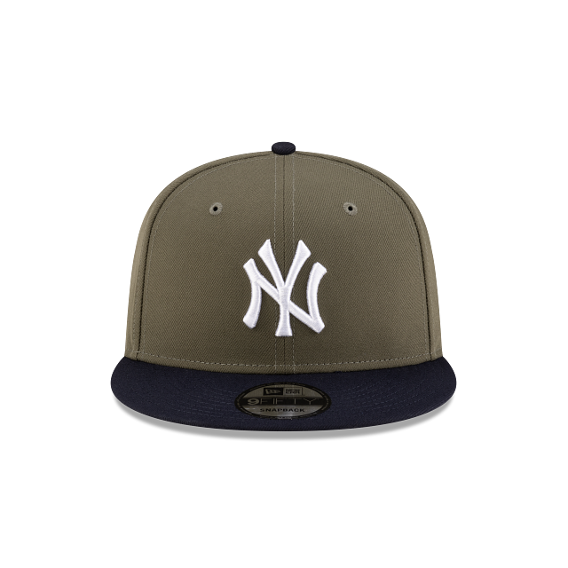 New York Yankees MLB New Era Men 9Fifty Olive/Navy Basic Snapback Hat product image 7, provided for visual reference and