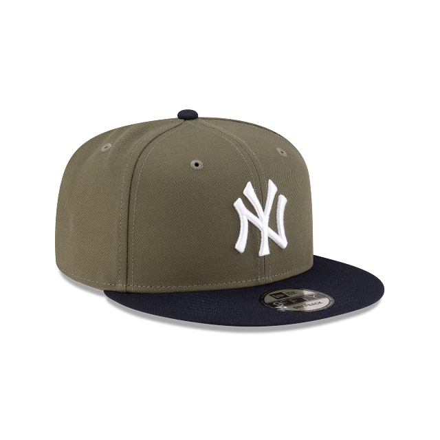 New York Yankees MLB New Era Men 9Fifty Olive/Navy Basic Snapback Hat product image 6, provided for visual reference and