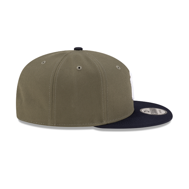 New York Yankees MLB New Era Men 9Fifty Olive/Navy Basic Snapback Hat product image 4, provided for visual reference and