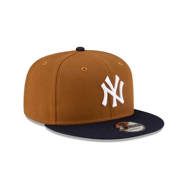 New York Yankees MLB New Era Men 9Fifty Peanut/Navy Basic Snapback Hat product image 4, provided for visual reference and