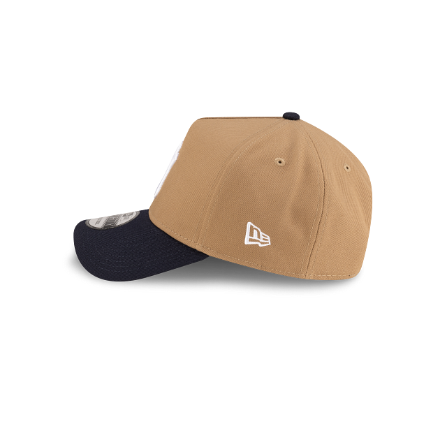 New York Yankees MLB New Era Men Khaki/Navy 9Forty A-Frame Snapback product image 5, provided for visual reference and
