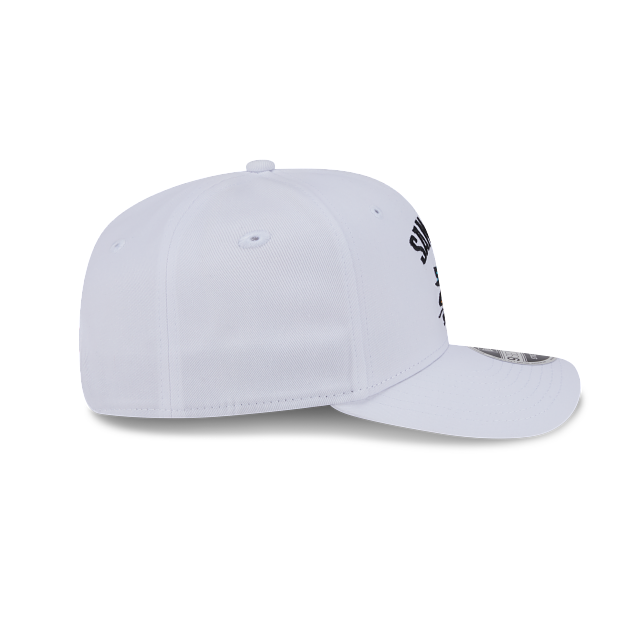San Jose Sharks NHL New Era Men White 9Seventy Snapback Hat product image 6, provided for visual reference and product