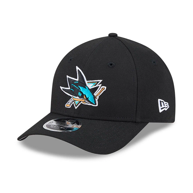San Jose Sharks NHL New Era Men Black 9Forty M-Crown Snapback Hat product image 1, provided for visual reference and product