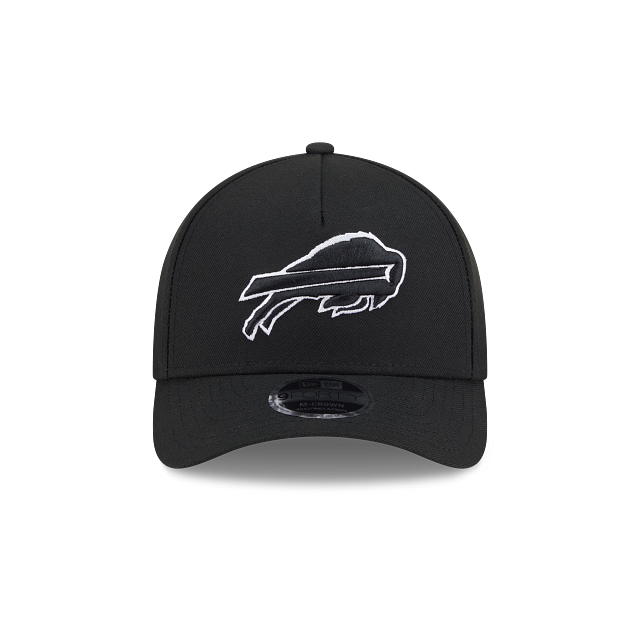 Buffalo Bills NFL New Era Men Black White 9FORTY M-Crown A-Frame Adjustable Hat product image 7, provided for visual