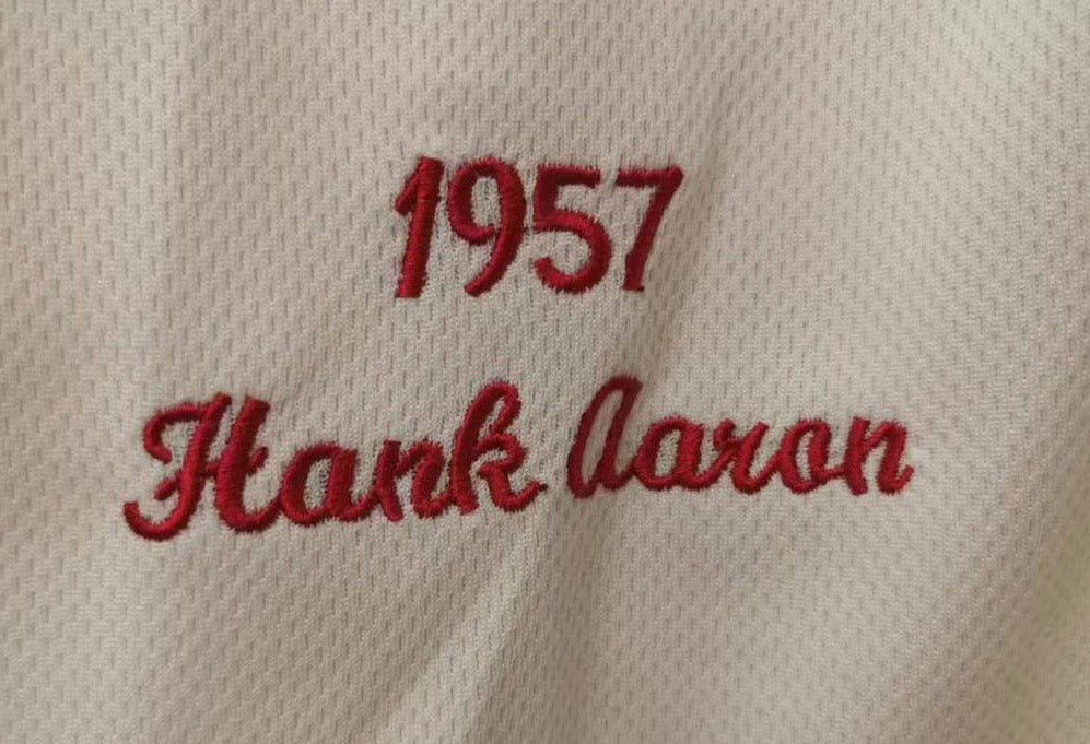 Hank Aaron Atlanta Milwaukee Braves Jersey 1957 Mitchell & product image 4