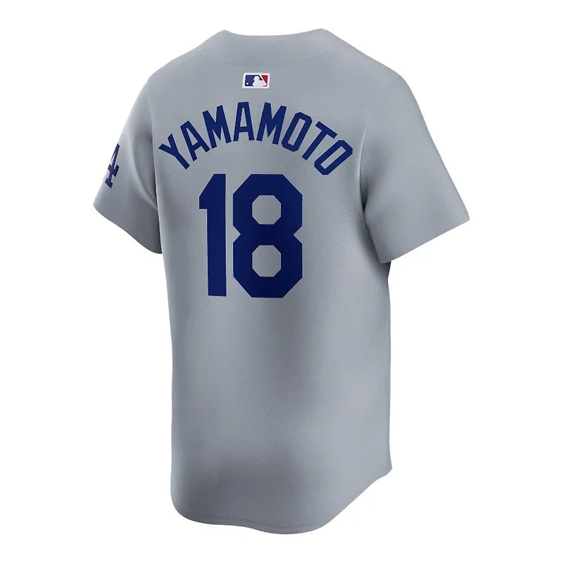 Yoshinobu Yamamoto Los Angeles Dodgers MLB Nike Men Cloud Grey Road Limited Jersey product image 1, provided for visual