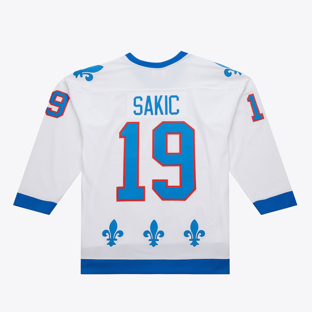 Joe Sakic Quebec Nordiques NHL Mitchell & Ness Men White 1994-95 Power Play Authentic Jersey product image 1, provided for