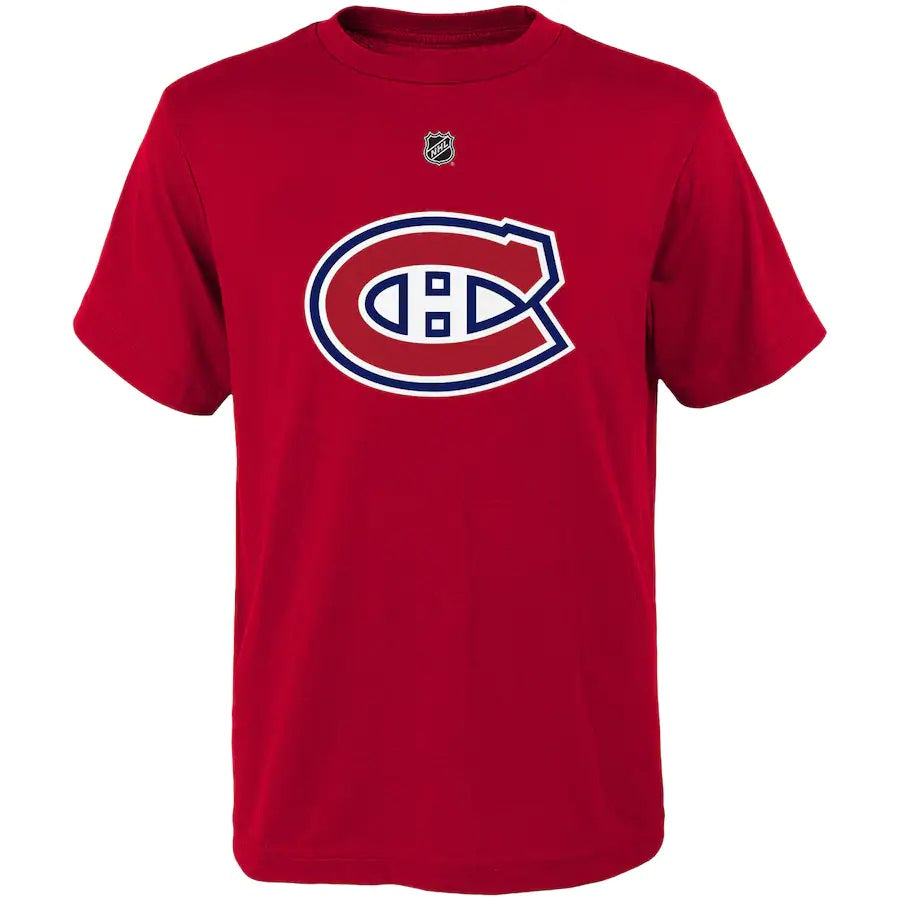 Jokub Dobes Montreal Canadiens NHL Outerstuff Youth Red T-Shirt product image 1, provided for visual reference and product
