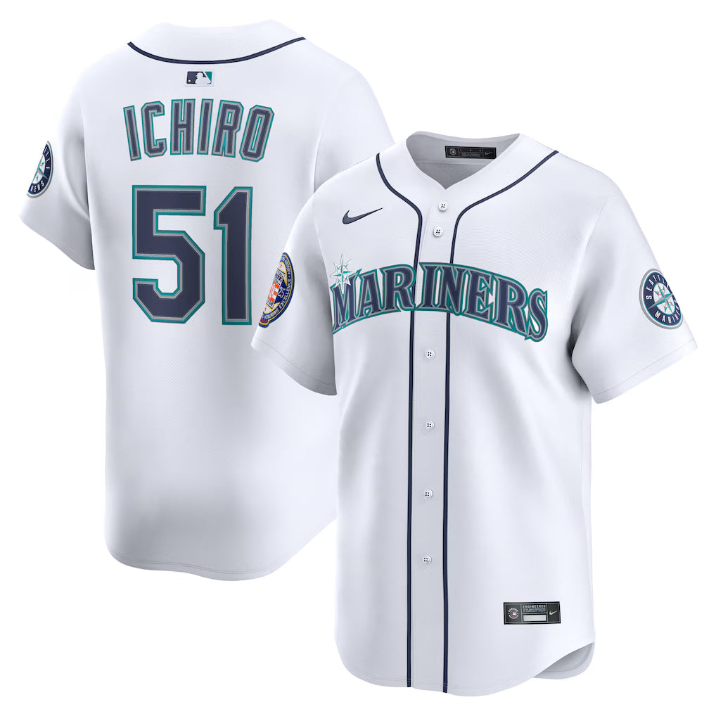 Ichiro Suzuki Seattle Mariners MLB Nike Men White National Baseball Hall of Fame Home Replica Jersey product image 3,