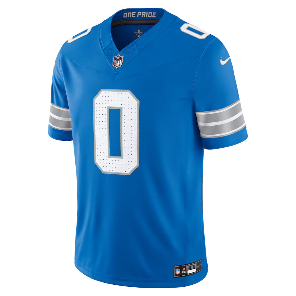Jahmyr Gibbs Detroit Lions NFL Nike Men Blue Spark Vapor F.U.S.E. Limited Player Sewn Jersey product image 2, provided for