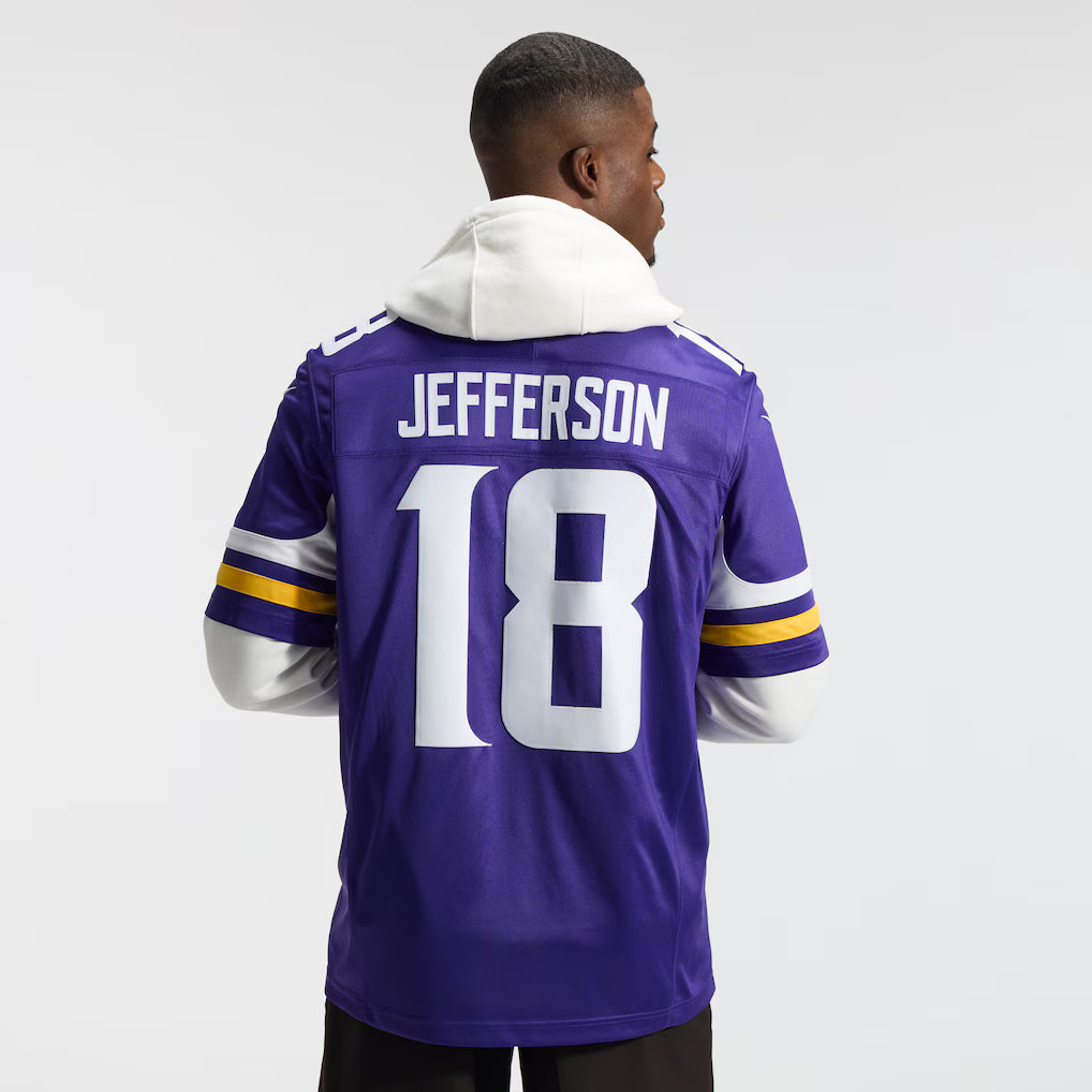 Justin Jefferson Minnesota Vikings NFL Nike Men Purple Vapor F.U.S.E. Limited Player Sewn Jersey product image 6, provided