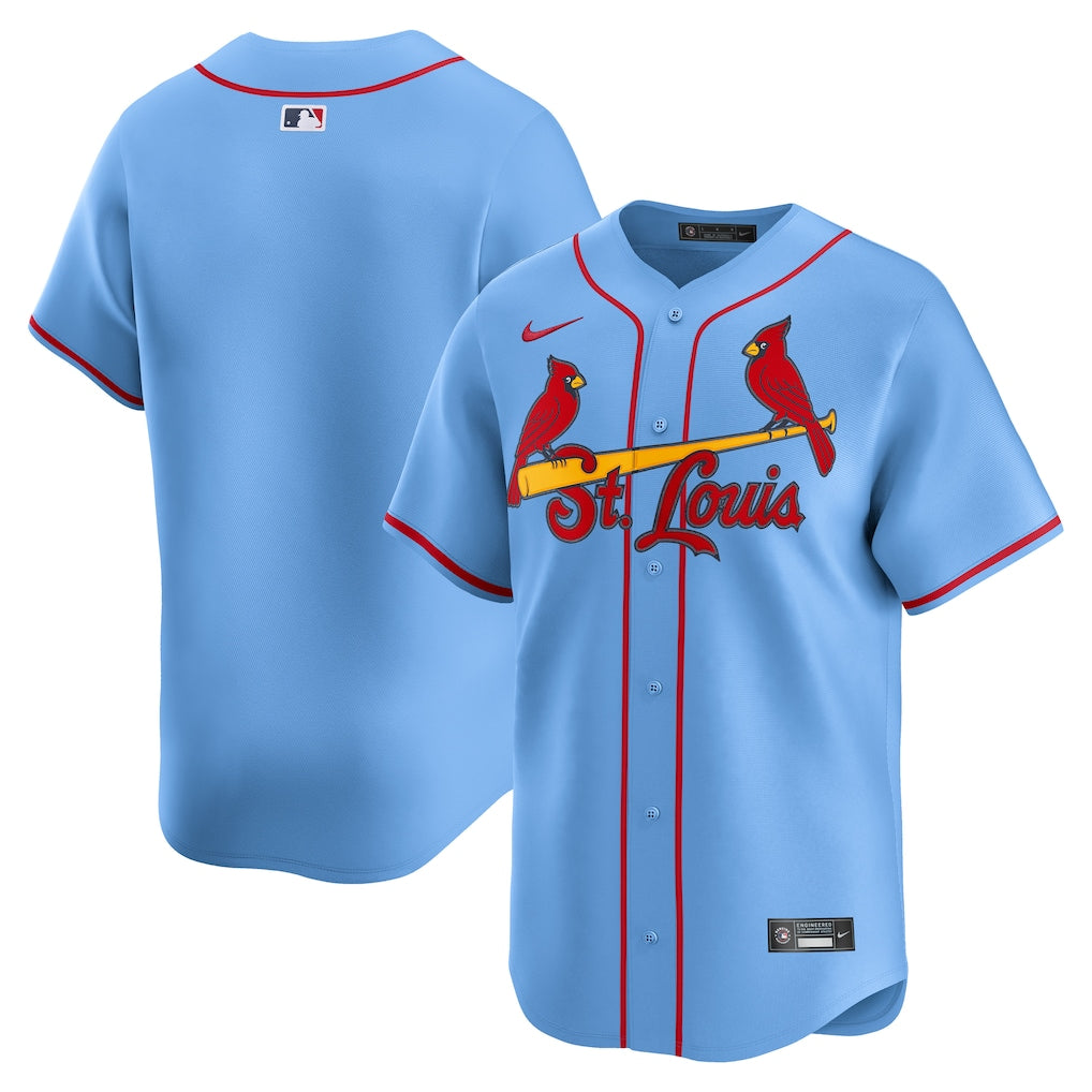 St. Louis Cardinals MLB Nike Men Light Blue Alternate Limited Jersey product image 3, provided for visual reference and