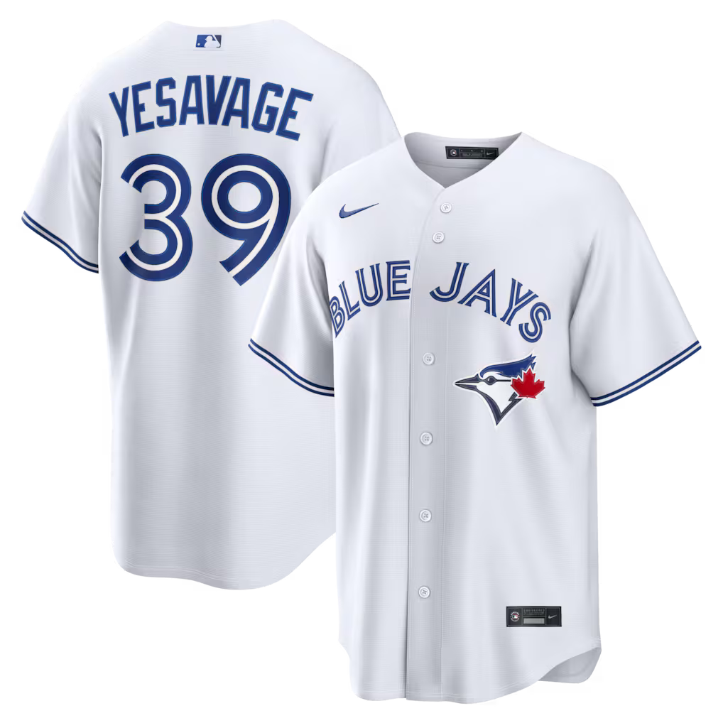 Trey Yesavage Toronto Blue Jays MLB Nike Men White Replica Jersey product image 3, provided for visual reference and product