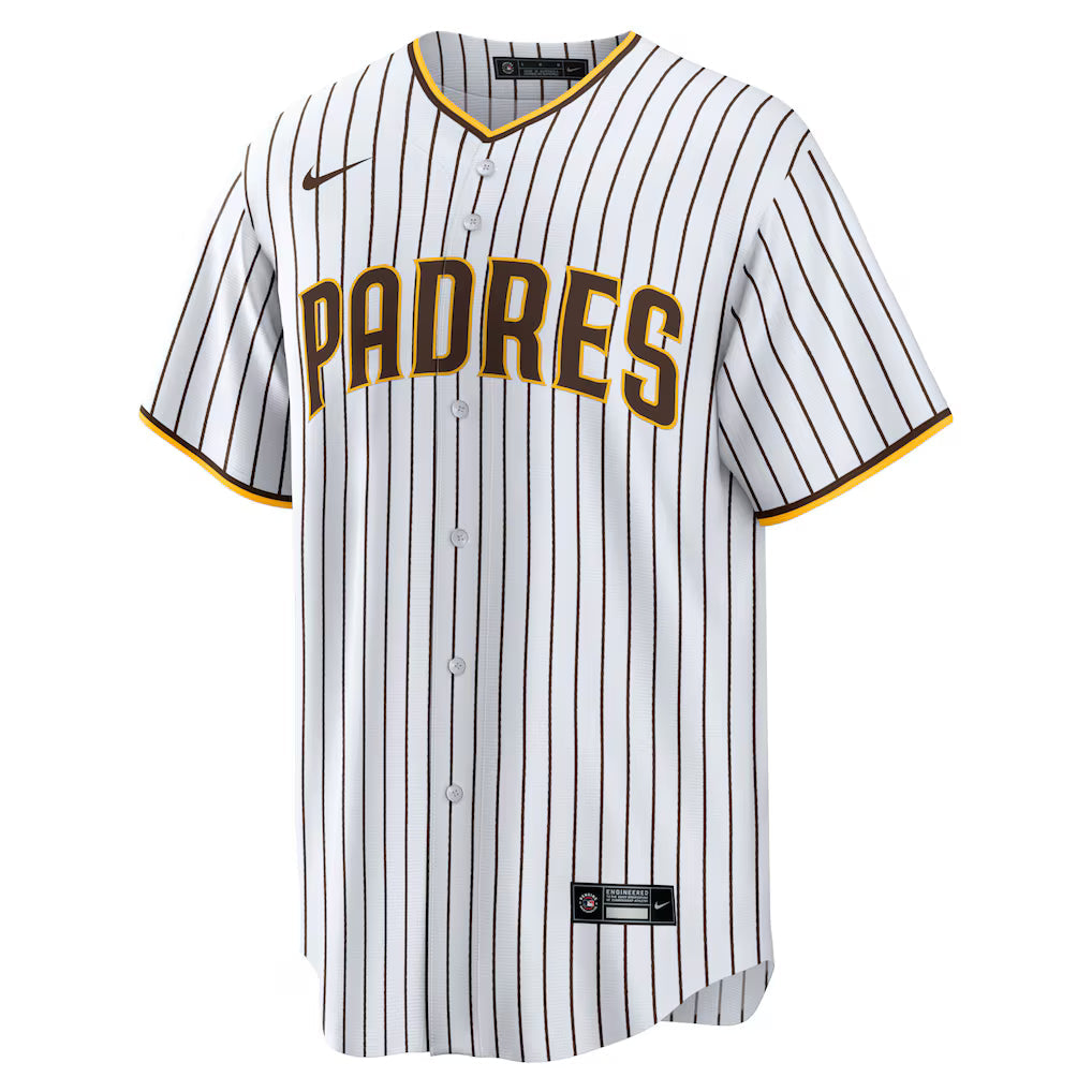 San Diego Padres MLB Nike Men White Home Replica Jersey product image 1, provided for visual reference and product detail