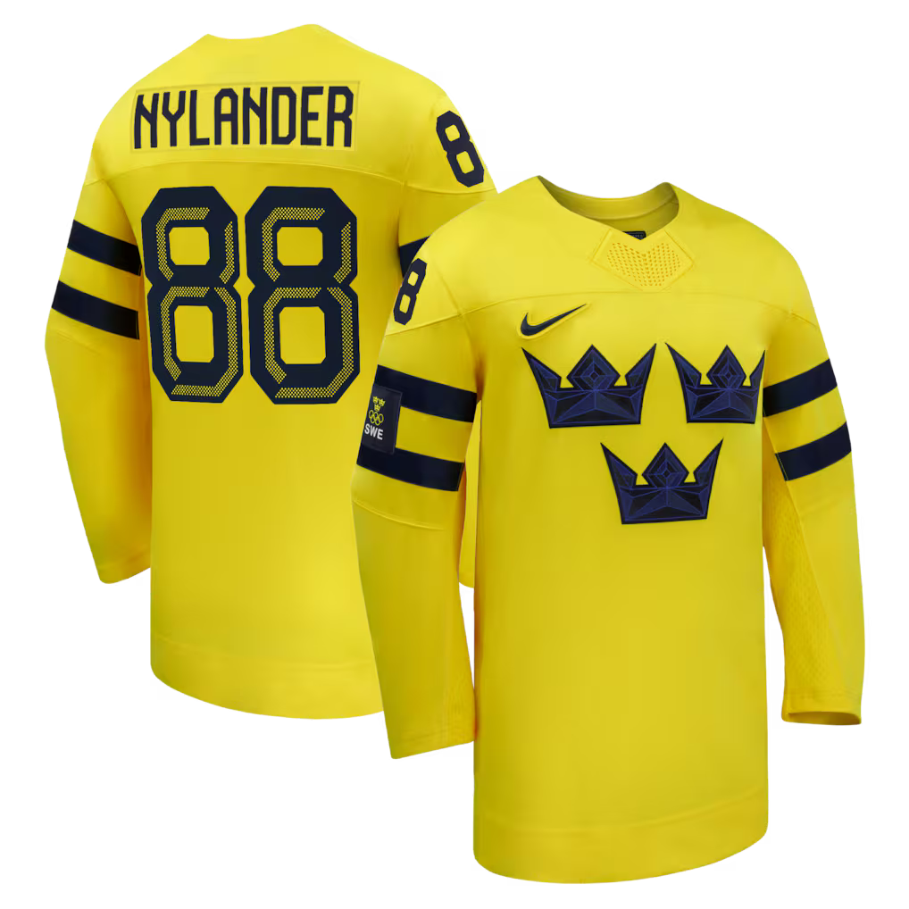 William Nylander Sweden Hockey IIHF Nike Men Yellow 2026 Pro-Stitched Replica Jersey product image 1, provided for visual