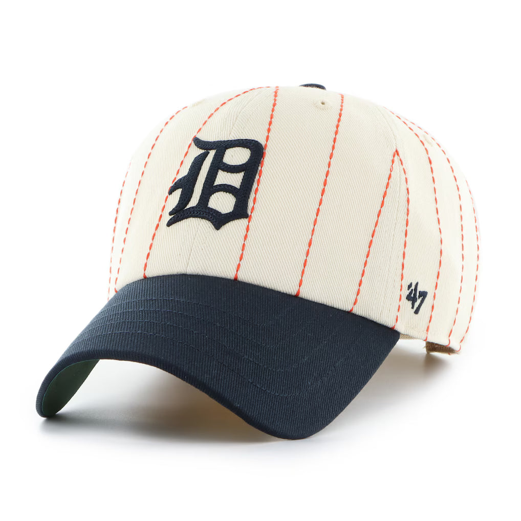 Detroit Tigers MLB 47 Brand Men Beige Rawlings Pinstripe Clean Up Adjustable Hat product image 3, provided for visual
