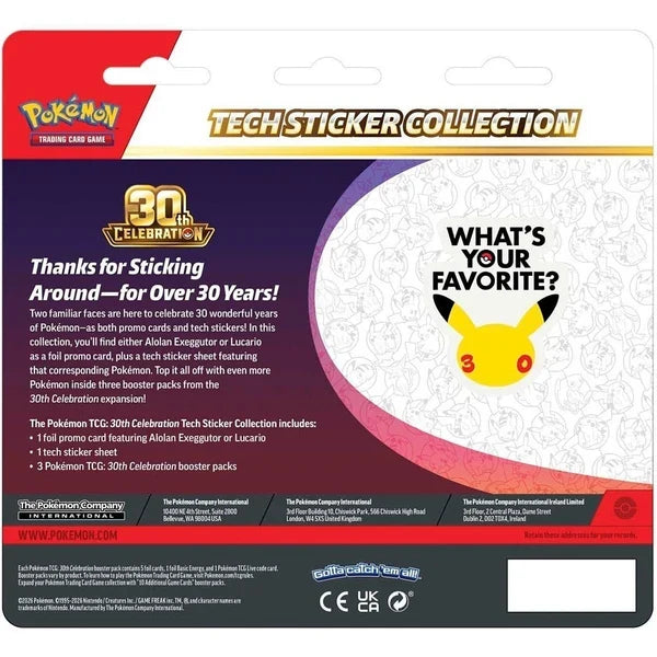 Pokémon TCG 30th Celebration Tech Sticker Collection Assortment Box product image 2, provided for visual reference and