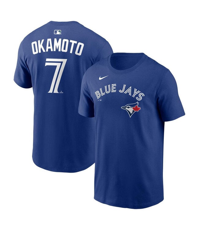 Kazuma Okamoto Toronto Blue Jays MLB Nike Men Royal Blue Name & Number T-Shirt product image 1, provided for visual