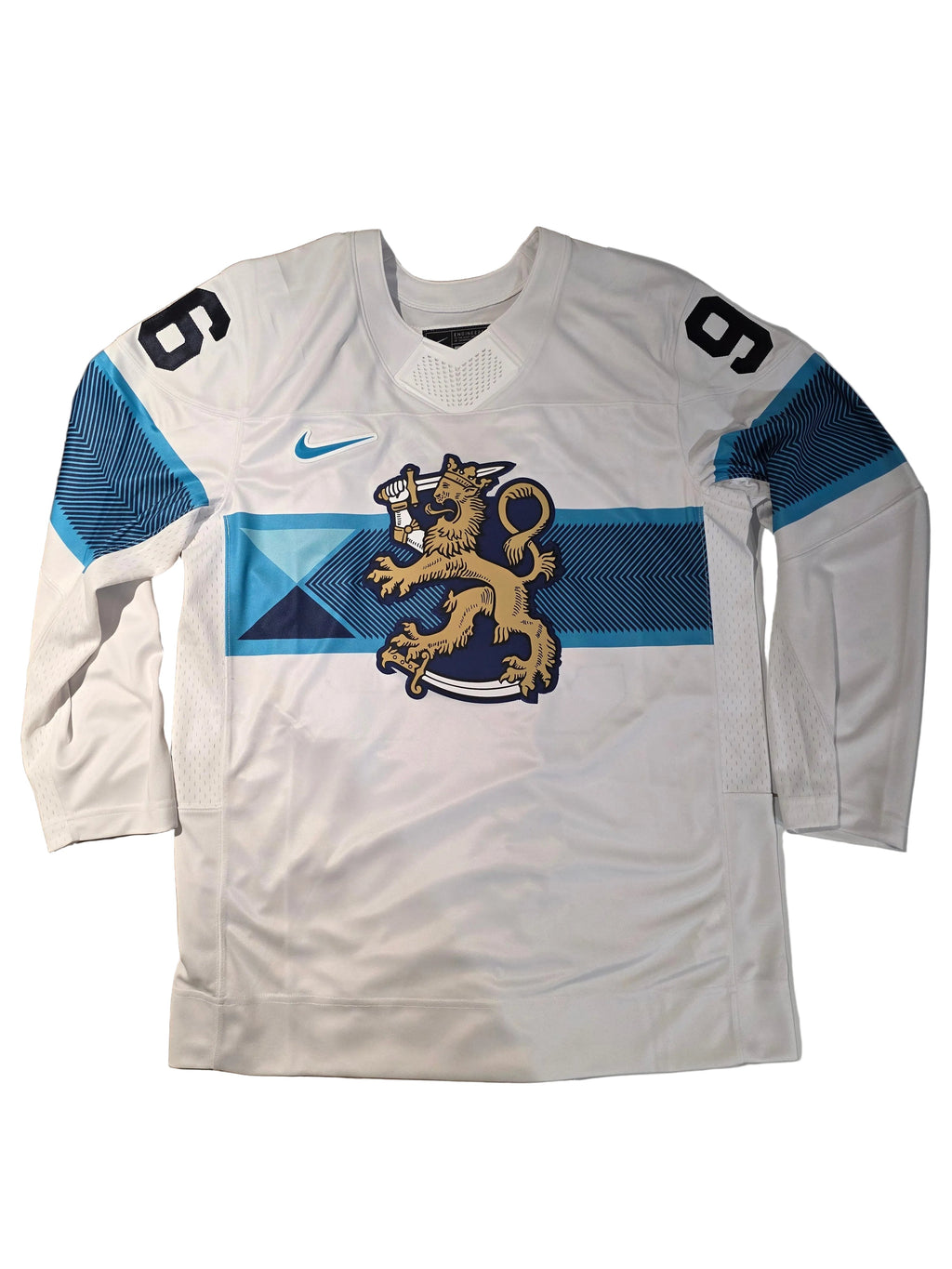 Mikko Rantanen Finland Hockey IIHF Nike Men White 2026 Pro-Stitched Away Replica Jersey product image 5, provided for visual