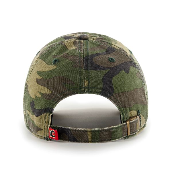 Calgary Flames NHL 47 Brand Men Camo Clean up Adjustable Hat product image 2, provided for visual reference and product