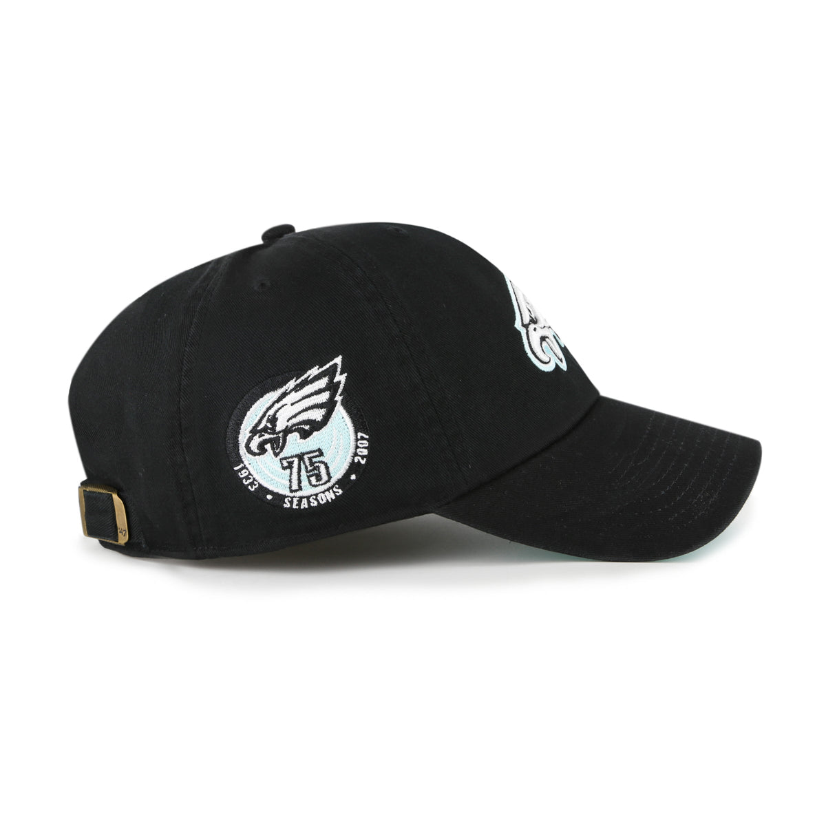 Philadelphia Eagles NFL 47 Brand Men Black Mint Double Under Clean Up Adjustable Hat product image 5, provided for visual