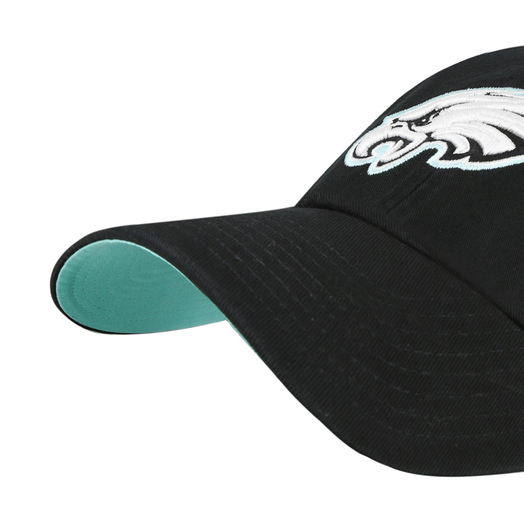 Philadelphia Eagles NFL 47 Brand Men Black Mint Double Under Clean Up Adjustable Hat product image 3, provided for visual