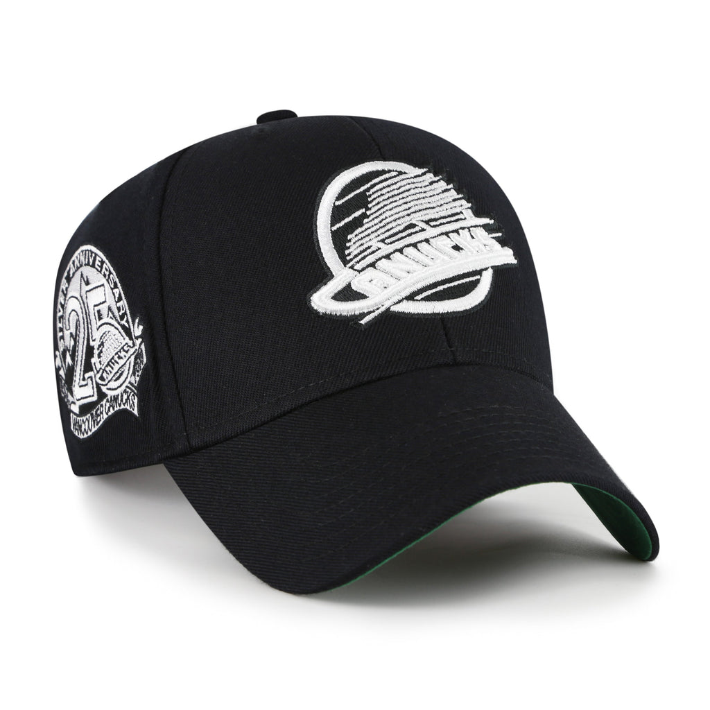 Vancouver Canucks NHL 47 Brand Men Black White MVP Sure Shot Snapback product image 1, provided for visual reference and