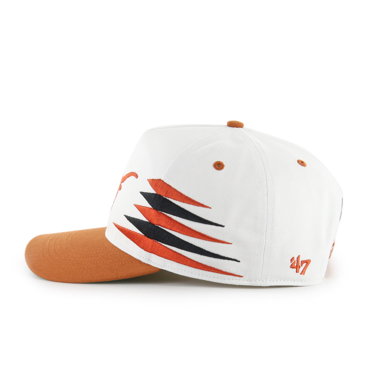 Texas Longhorns NCAA 47 Brand Men White Diamond Hitch Snapback Hat product image 3, provided for visual reference and