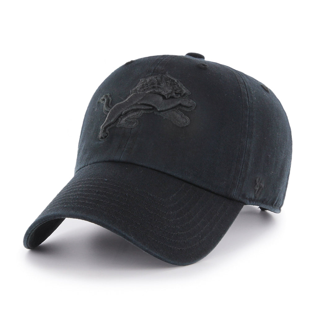 Detroit Lions NFL 47 Brand Men Black On Black Clean up Adjustable Hat product image 1, provided for visual reference and