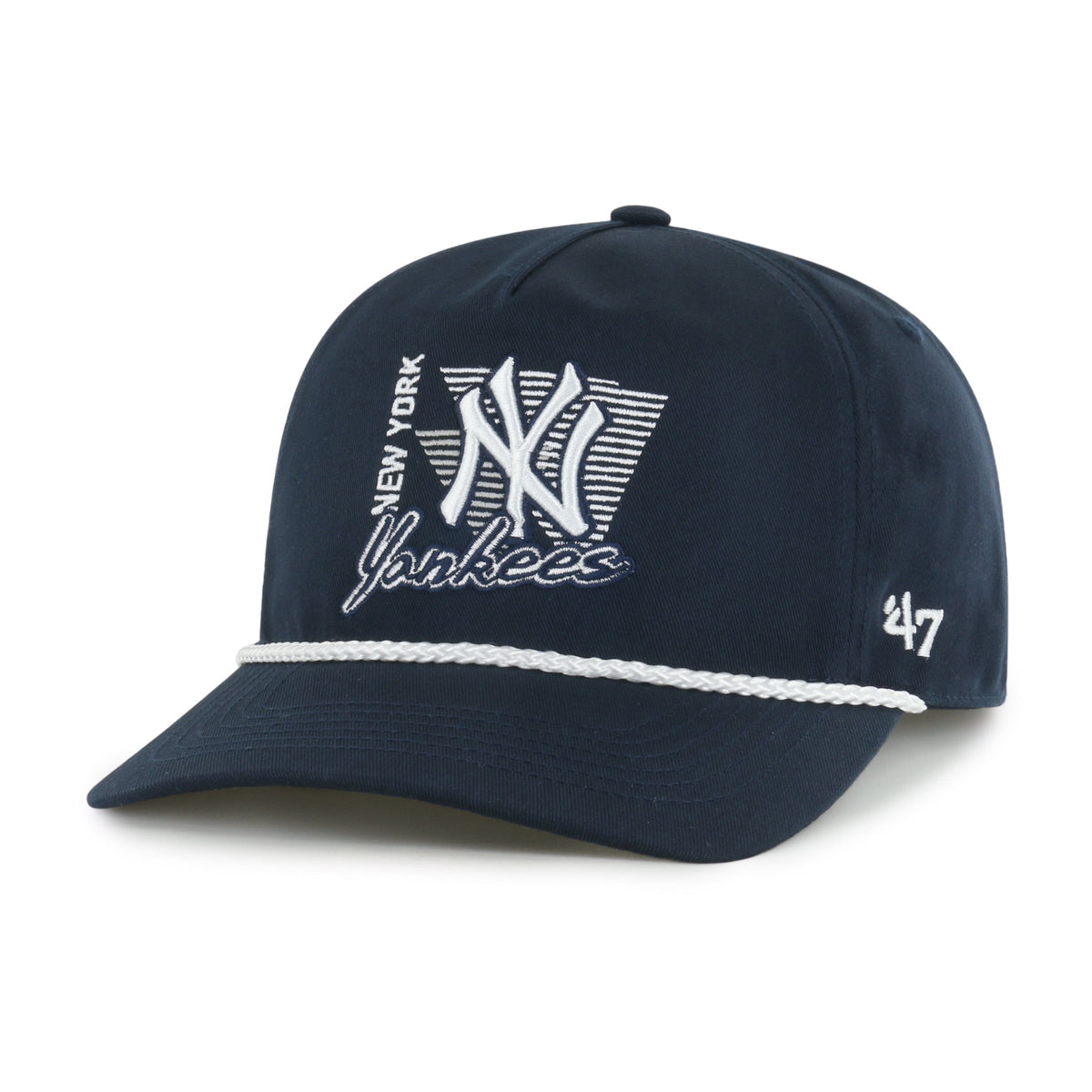 New York Yankees MLB 47 Brand Men Navy Splint Rope Hitch Snapback Hat product image 1, provided for visual reference and