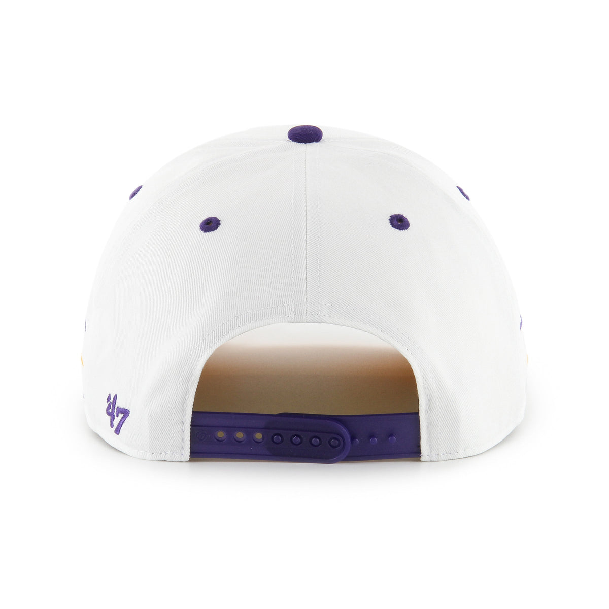 Louisiana State Tigers NCAA 47 Brand Men White Diamond Hitch Snapback Hat product image 2, provided for visual reference and