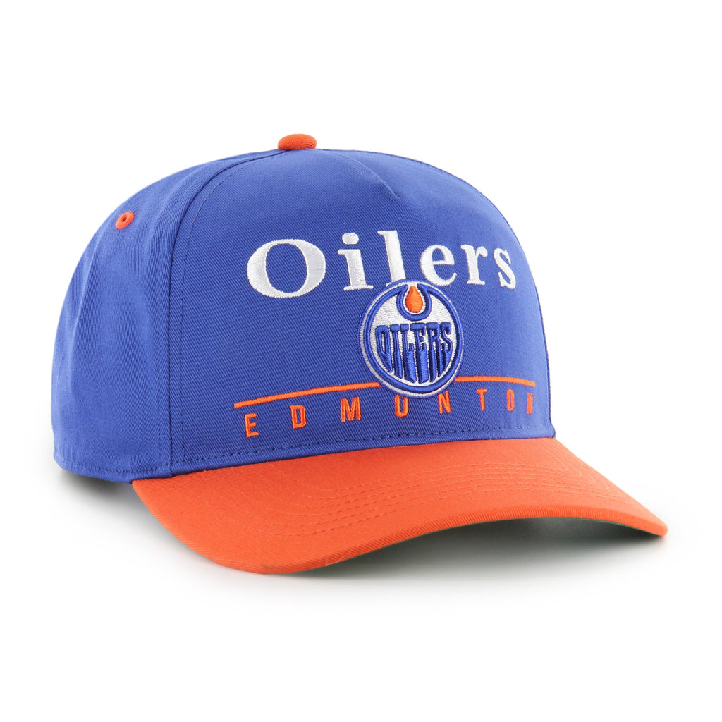 Edmonton Oilers NHL 47 Brand Men Royal/Orange Super Hitch Snapback Hat product image 4, provided for visual reference and