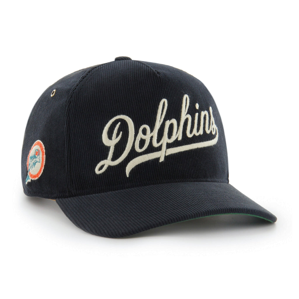 Miami Dolphins NFL 47 Brand Men Black Golden Age Corduroy Hitch Strap back product image 1, provided for visual reference