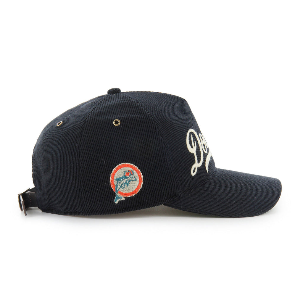 Miami Dolphins NFL 47 Brand Men Black Golden Age Corduroy Hitch Strap back product image 4, provided for visual reference