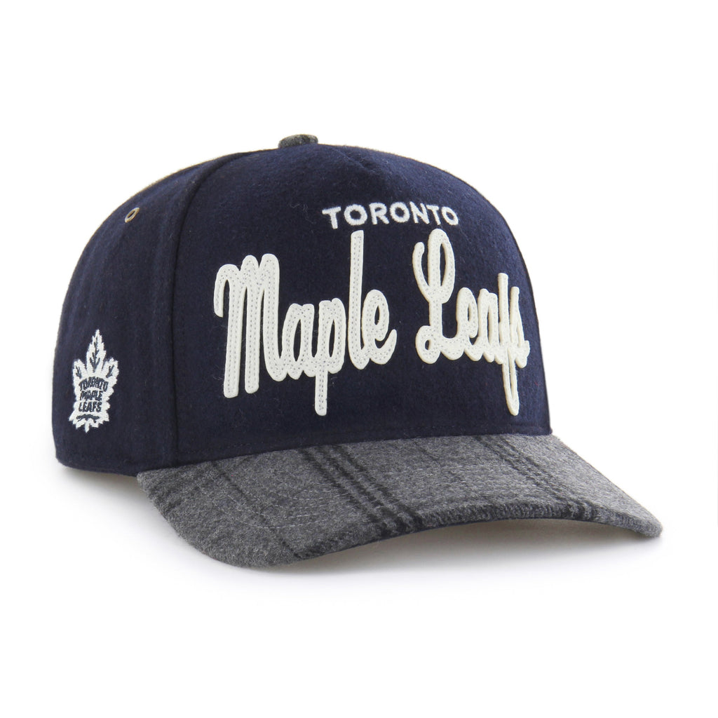 Toronto Maple Leafs NHL 47 Brand Men Navy Windowpane Plaid Hitch Snapback Hat product image 1, provided for visual reference