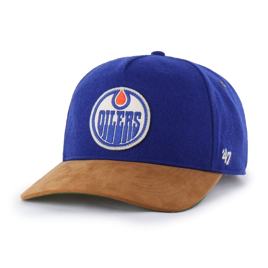 Edmonton Oilers NHL 47 Brand Men Royal Golden Age Hitch Adjustable Hat product image 5, provided for visual reference and
