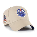 Edmonton Oilers NHL 47 Brand Men Khaki MVP Sure Shot Snapback product image 1, provided for visual reference and product