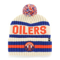 Edmonton Oilers NHL 47 Brand Men Beige/Orange Alternate Bering Cuff Pom Knit product image 1, provided for visual reference