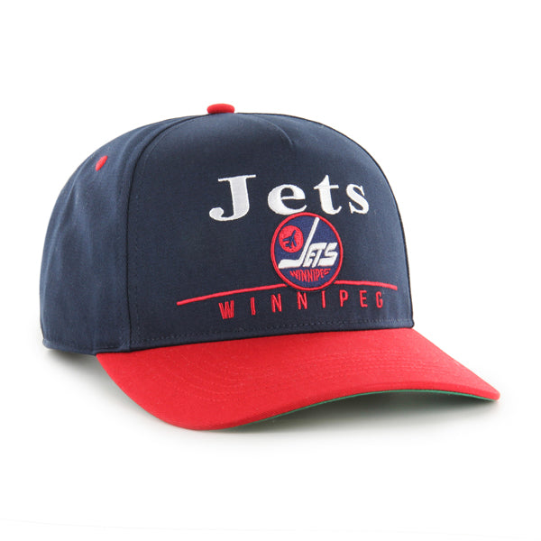Winnipeg Jets NHL 47 Brand Men Navy/Red Super Hitch Heritage Snapback Hat product image 3, provided for visual reference and