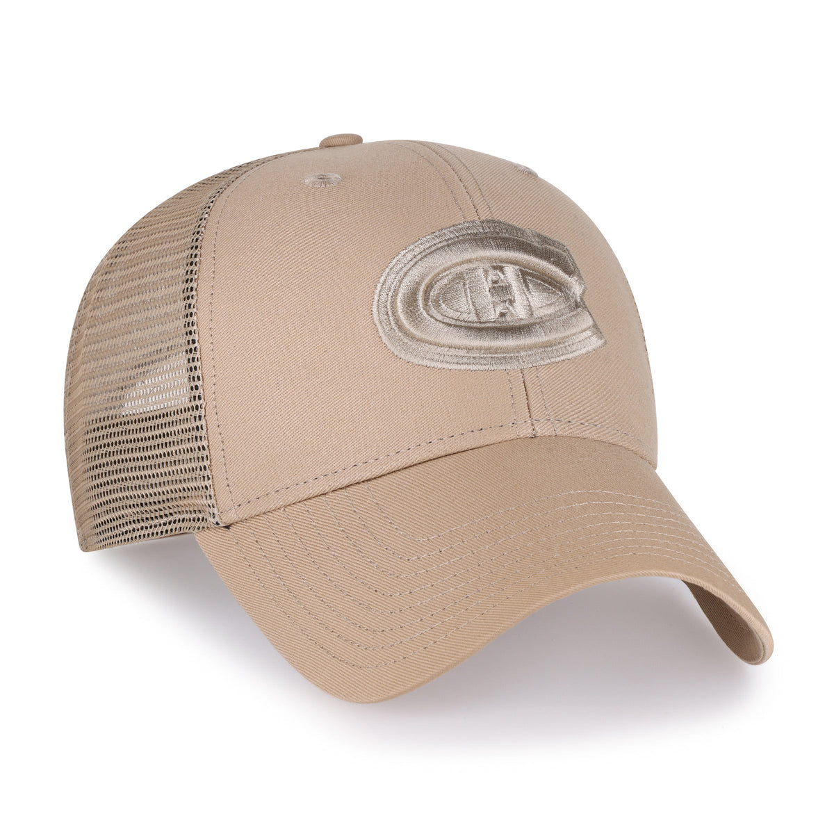 Montreal Canadiens NHL 47 Brand Men Branson Khaki MVP Trucker Snapback Hat product image 3, provided for visual reference