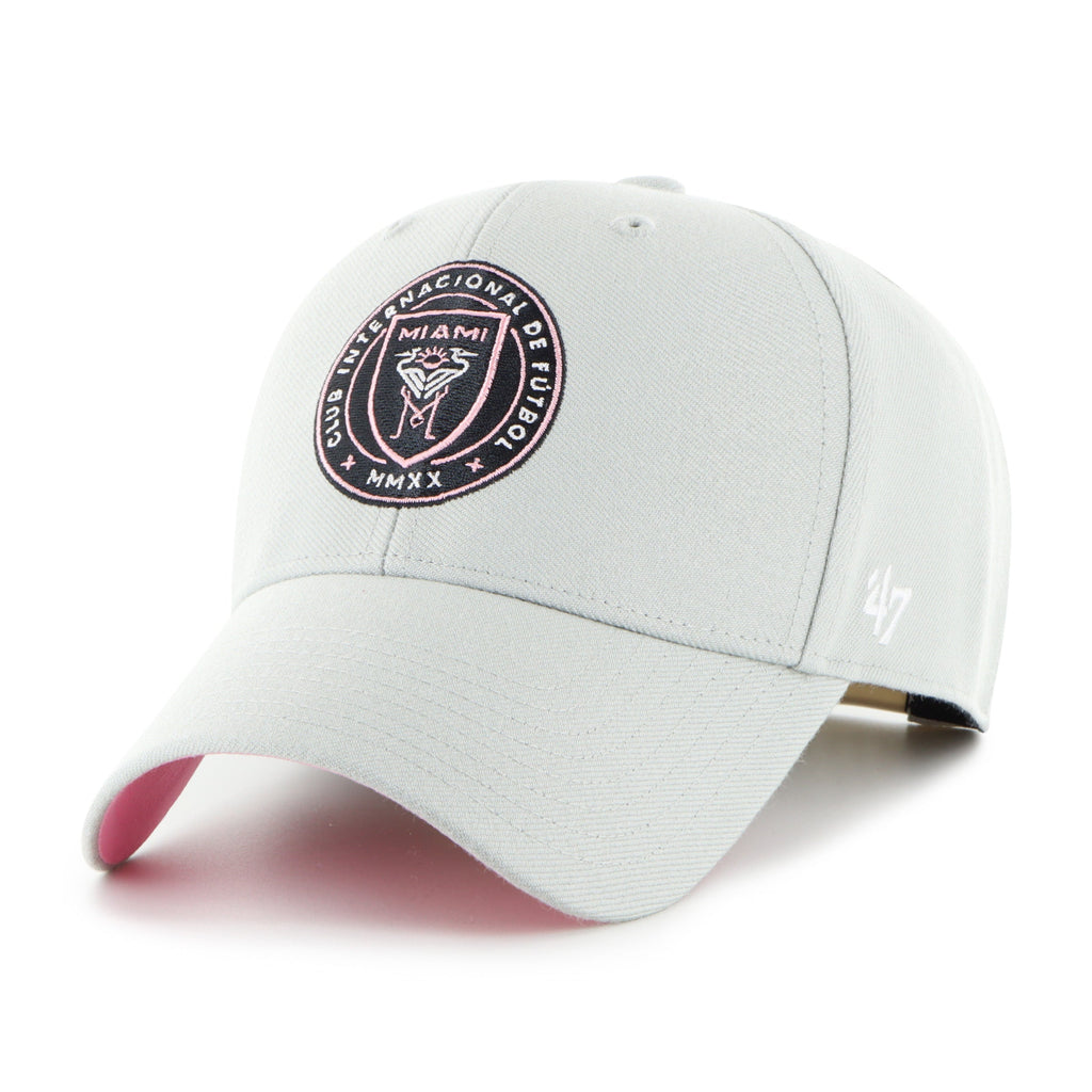 Inter Miami FC MLS 47 Brand Men Grey MVP Ballpark Snapback Hat product image 1, provided for visual reference and product