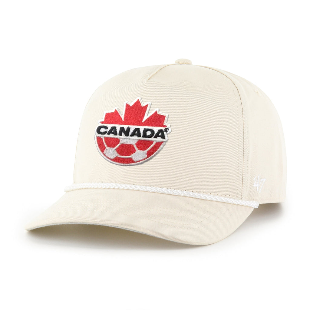 Canada Soccer FIFA 47 Brand Men Natural Rope Hitch Adjustable hat product image 1, provided for visual reference and product