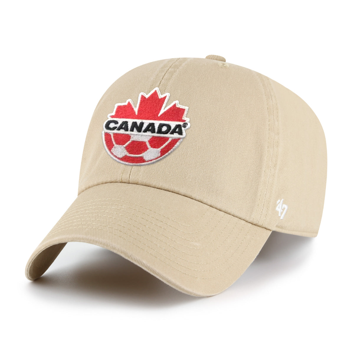 Canada Soccer FIFA 47 Brand Men Khaki Clean up Adjustable Hat product image 1, provided for visual reference and product