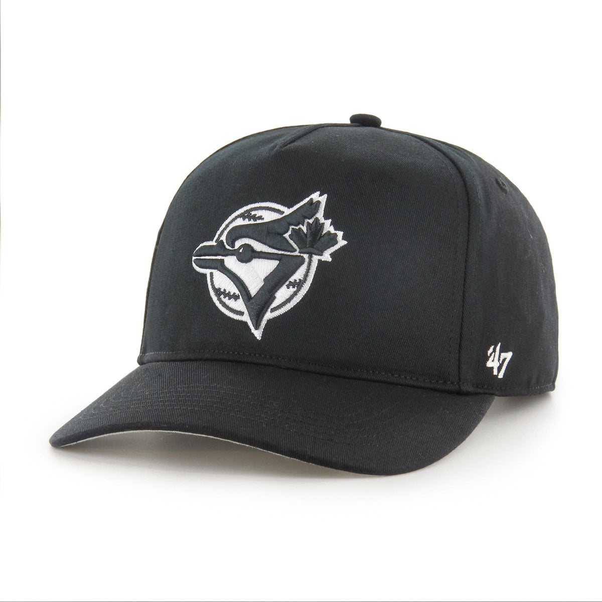 Toronto Blue Jays MLB 47 Brand Men Black & White Sure Shot Hitch Adjustable Hat product image 1, provided for visual